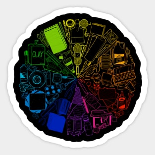 Color Wheel of 85 Art Supplies Doodle Sticker